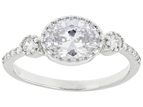 Bella Luce® 2.40ctw White Diamond Simulant Platinum Over Sterling Silver Ring(1.45ctw DEW) - Size 6