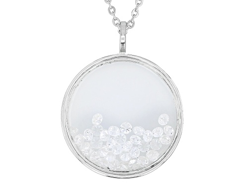 Bella Luce® 0.81ctw White Diamond Simulant Rhodium Over Silver Pendant With Chain(0.49ctw DEW)