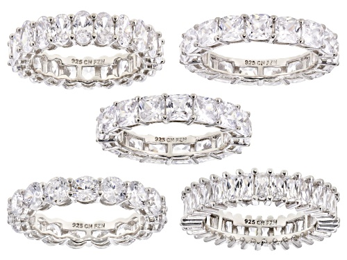 Photo of Bella Luce ® 35.00CTW White Diamond Simulant Rhodium Over Sterling Silver Rings Set Of 5 - Size 8
