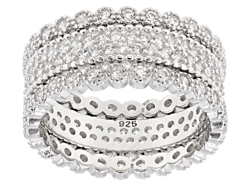 Bella Luce ® 5.67CTW White Diamond Simulant Rhodium Over Sterling Silver Rings Set Of 3 - Size 7