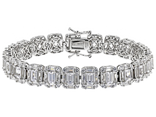 Bella Luce ® 20.00CTW White Diamond Simulant Rhodium Over Sterling Silver Bracelet - Size 7.25