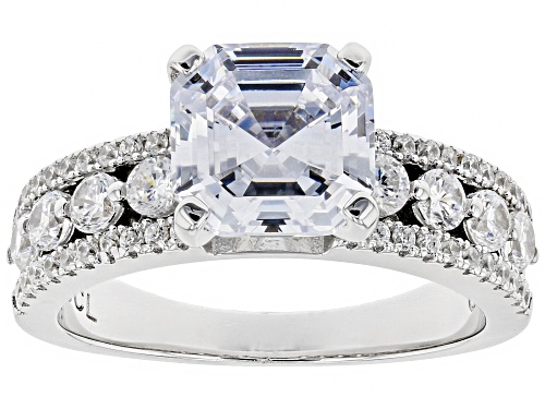 Photo of Bella Luce ® 4.60CTW Asscher Cut White Diamond Simulant Rhodium Over Sterling Silver Ring - Size 9