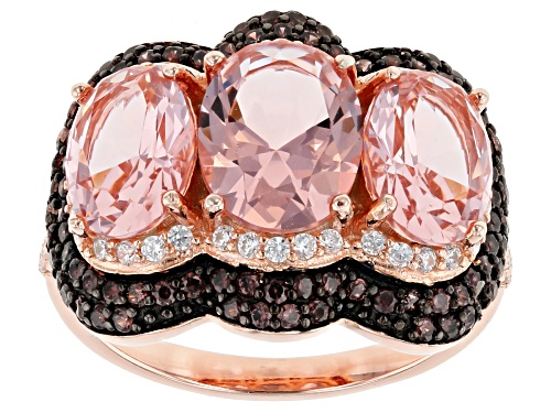 Photo of Bella Luce ® 7.80CTW Esotica ™ Morganite, Mocha, And White Diamond Simulants Eterno ™ Rose Ring - Size 10