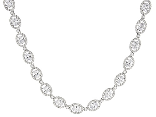 Bella Luce ® 62.15ctw White Diamond Simulant Rhodium Over Sterling Silver Tennis Necklace - Size 18