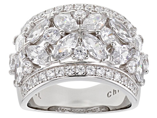 Photo of Bella Luce ® 6.00ctw White Diamond Simulant Rhodium Over Sterling Silver Floral Ring - Size 7
