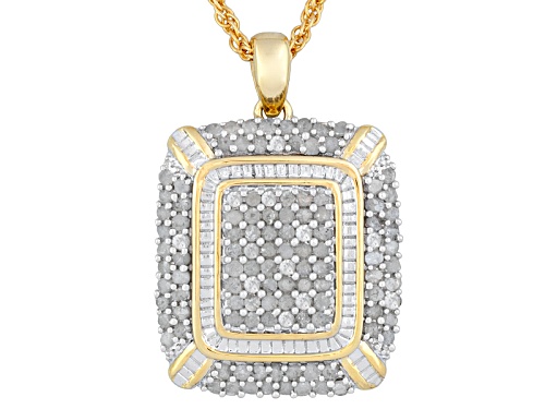 Emulous™ 2.00ctw Round Diamond 14k Yellow Gold Over Brass Pendant With Chain