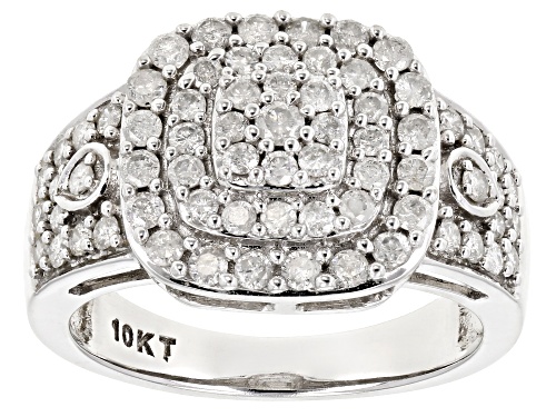 1.00ctw White Diamond 10k White Gold Ring - Size 8
