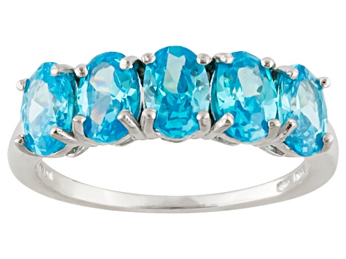 Bella Luce ® Esotica ™ 3.65ctw Oval Neon Apatite Simulant Rhodium Over Silver Ring - Size 7