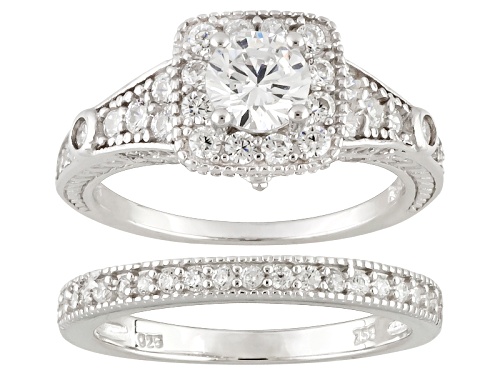 Bella Luce ® 3.10ctw Round Rhodium Over Sterling Silver Ring With Band - Size 11