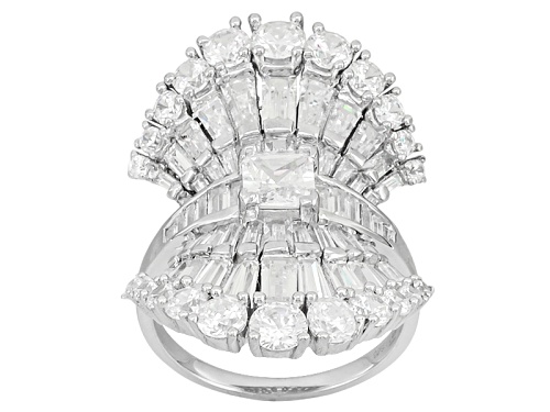 Bella Luce ® 10.00ctw Rhodium Over Sterling Silver Ring (6.36ctw Dew) - Size 5