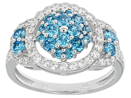 Bella Luce ® 2.60ctw Neon Apatite And White Diamond Simulants Rhodium Over Sterling Silver Ring - Size 12