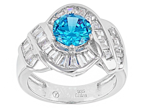 Photo of Bella Luce ® 5.15ctw Neon Apatite And White Diamond Simulants Rhodium Over Sterling Silver Ring - Size 6