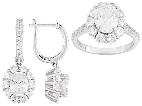 Photo of Bella Luce ® 11.50ctw Rhodium Over Sterling Silver Earrings And Ring