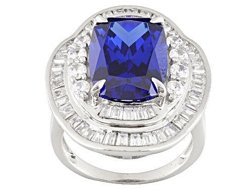 Photo of Bella Luce® 8.12ctw Tanzanite And White Diamond Simulants Rhodium Over Sterling Silver Ring - Size 5