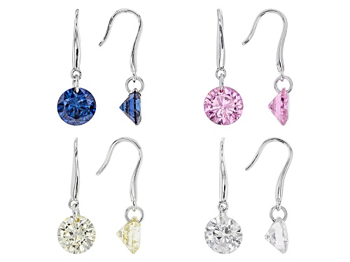Photo of Bella Luce®13.25ctw Tanzanite, Pink,Canary, White Diamond Simulants Rhodium Over Silver Earrings