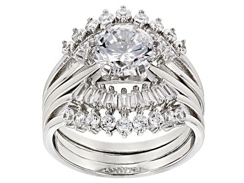 Bella Luce ® 5.80ctw Rhodium Over Sterling Silver Ring With Guard - Size 12