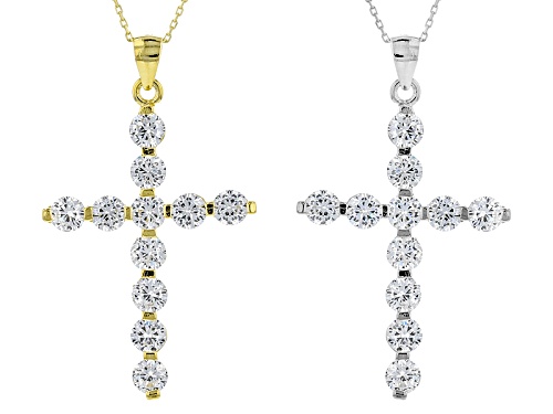 Bella Luce ®5.20ctw Rhodium Over Sterling Silver And Eterno ™Yellow Pendant With Chain-Set Of 2