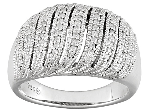 .33ctw Round White Diamond Rhodium Over Sterling Silver Ring - Size 7