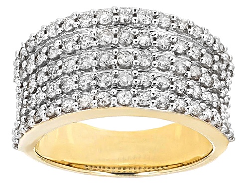 1.50ctw Round White Diamond 10k Yellow Gold Ring - Size 8