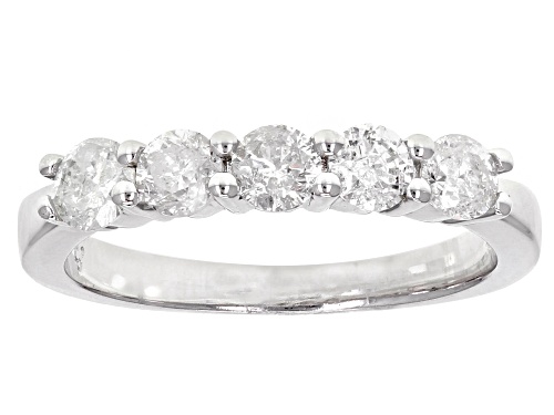 1.00ctw Round White Diamond 14k White Gold Ring - Size 6.5