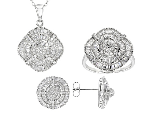Photo of Bella Luce ® 10.45CTW Rhodium Over Silver Ring, Earrings, & Pendant With Chain