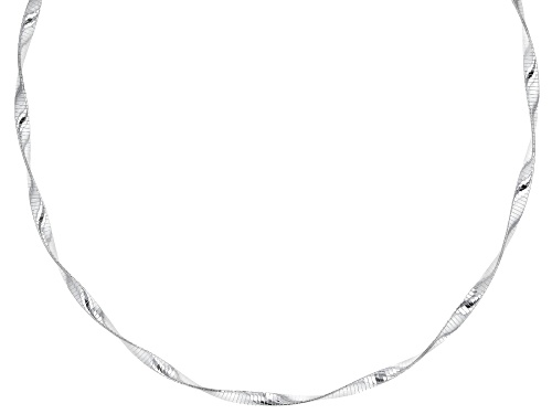 Sterling Silver 4MM Twisted Omega Necklace 18 Inch - Size 18