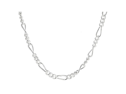 Sterling Silver 5.5MM Polished Figaro Chain Necklace 20 Inch - Size 20