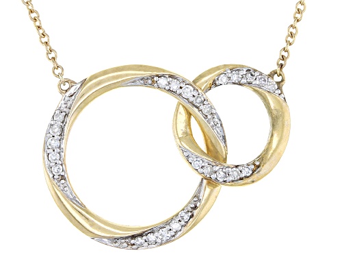 0.17ctw Round White Diamond 10K Yellow Gold Convertible Interlocking Circle Necklace - Size 18
