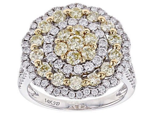 Photo of 2.00ctw Round Natural Yellow & White Diamond 14K White Gold Ring - Size 7
