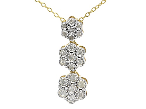 Photo of 0.25ctw Round White Diamond 14K Yellow Gold Over Sterling Silver Pendant With Chain