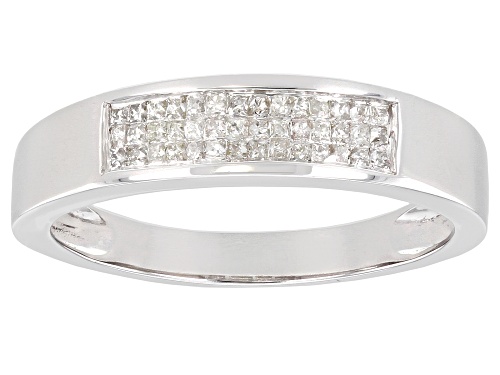 0.25ctw Princess Cut White Diamond 10K White Gold Band Ring - Size 7