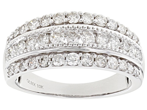 Photo of 1.00ctw Round White Diamond 10K White Gold Wide Band Ring - Size 7