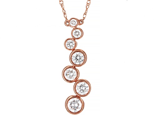 Photo of 0.45ctw Round White Diamond 10K Rose Gold Necklace - Size 18