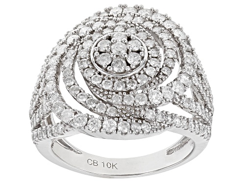 Photo of 1.50ctw Round White Diamond 10K White Gold Cocktail Ring - Size 7