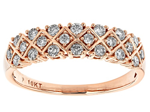 0.50ctw Round White Diamond 10K Rose Gold Band Ring - Size 6.5