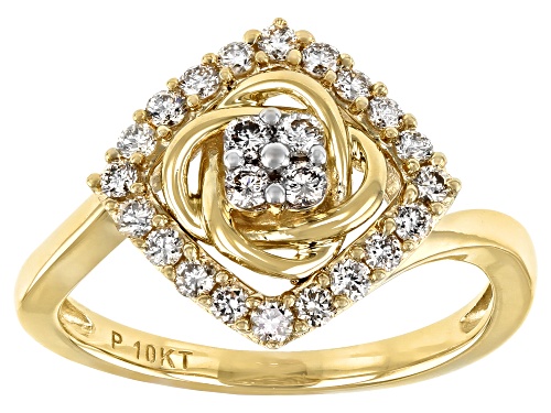 Photo of 0.45ctw Round White Diamond 10K Yellow Gold Cluster Ring - Size 8