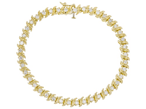 Photo of 2.00ctw Round White Diamond 14K Yellow Gold Tennis Bracelet - Size 7