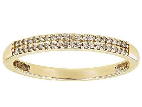 0.10ctw Round White Diamond 10k Yellow Gold Multi-Row Band Ring - Size 7