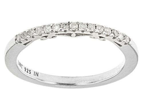 Photo of 0.10ctw Round White Diamond Rhodium Over Sterling Silver Band Ring - Size 7