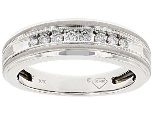 Photo of 0.25ctw Round White Diamond 10k White Gold Mens Band Ring - Size 10