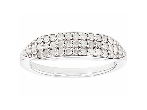 0.50ctw Round White Diamond Rhodium Over Sterling Silver Band Ring - Size 7