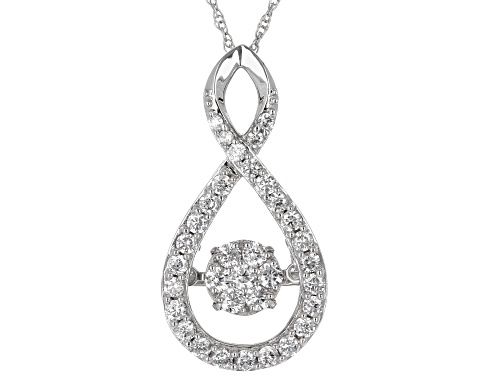 Photo of 0.60ctw Round White Diamond 10k White Gold Dancing Pendant With 18" Chain