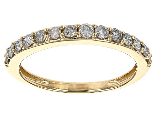 0.40ctw Round White Diamond 10k Yellow Gold Band Ring - Size 7