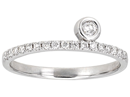 0.20ctw Round White Diamond 10k White Gold Band Ring - Size 4