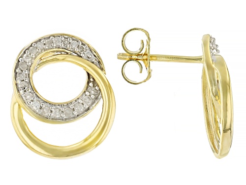 0.15ctw Round White Diamond 14k Yellow Gold Over Sterling Silver Stud Earrings