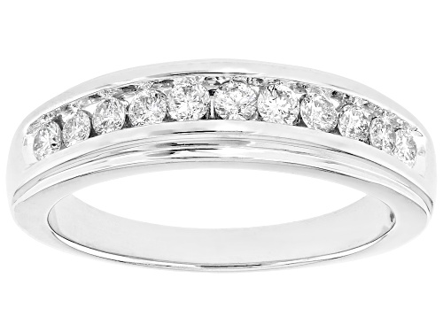 0.35ctw Round White Diamond 10k White Gold Band Ring - Size 7