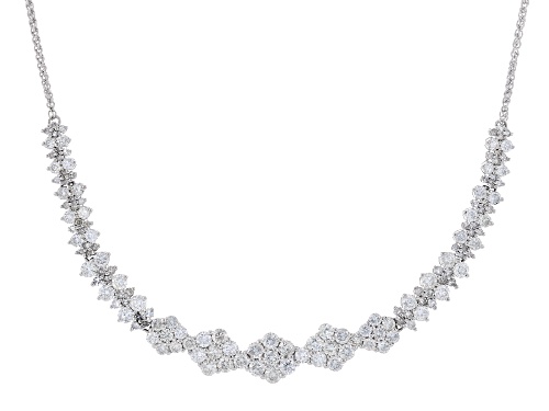 2.00ctw Round White Diamond 14k White Gold Graduated Station Necklace - Size 19