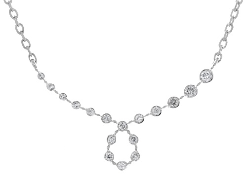 0.10ctw Round White Diamond 10k White Gold Necklace - Size 18