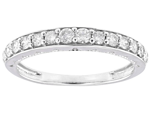 0.50ctw Round White Diamond 10k White Gold Band Ring - Size 7