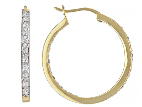 0.25ctw Round White Diamond 14k Yellow Gold Over Sterling Silver Hoop Earrings